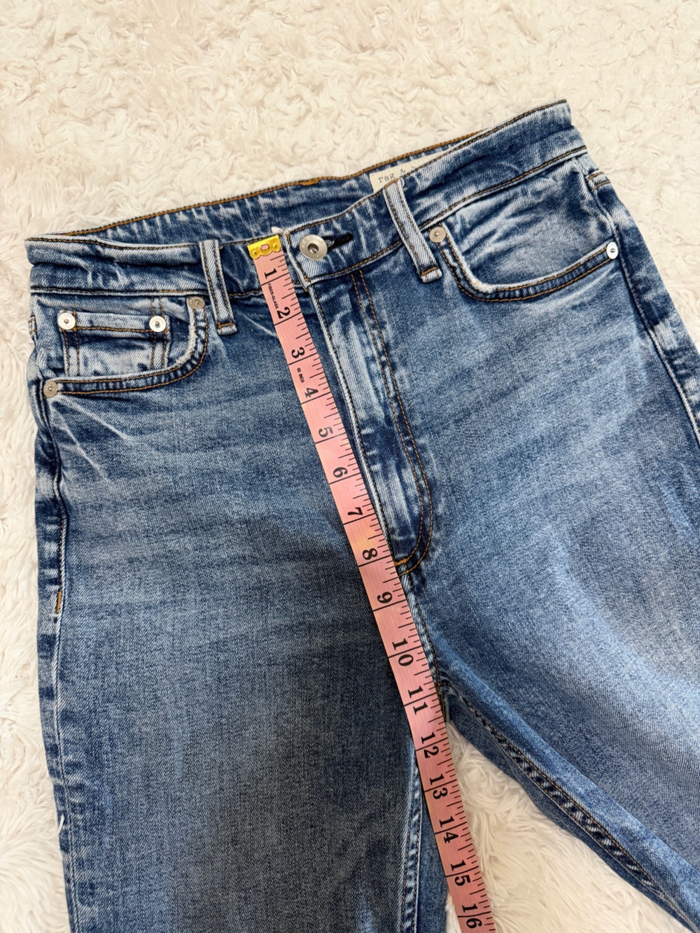 Rag & Bone | Casey High Rise Flare Jeans Norwalk Blue Boho Retro 70s - Picture 8 of 16